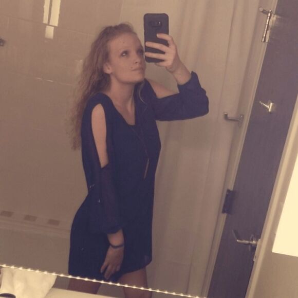 As U Wish Dress Sz Medium Cold Shoulder Blue Long Sleeve Dress Formal Homecoming - Picture 2 of 7